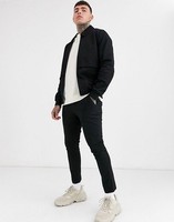 Vêtements OEM personnalisés, manteaux d'automne et d'hiver pour hommes, veste Harrington co-ord avec évent tempête en noir, fabrication de prix d'usine