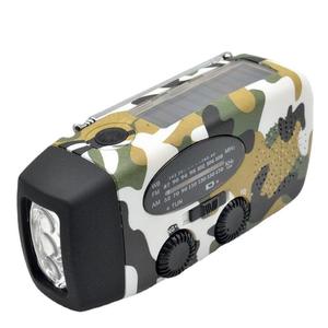 Factory Hand Crank Solar Radio AM FM 2000mAh Power Bank <b>LED</b> Flashlight IPX3 Waterproof ABS Plastic Portable Outdoor Radio - Product Image 1