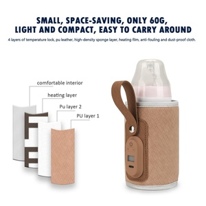 Calentador de Leche Eléctrico Recargable por USB para Viajes en Auto, Calentador de Biberones Portátil para Bebés - Product Image 6