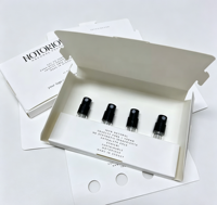 Boîte d'échantillons de parfum blanche minimaliste personnalisée avec plateau intérieur pour flacons vaporisateurs de voyage de 5 ml et 3 ml, impression de votre logo personnalisée