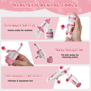 MILI dentiste Table médicale ensemble jouets en plastique éducation expérience interaction simulée semblant jouer <span class=keywords><strong>docteur</strong></span> Kit jouet jeu de rôle - Product Image 4
