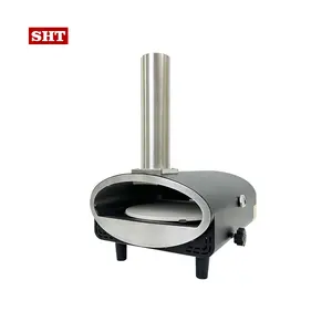 Cottura rapida in acciaio inossidabile da 12 pollici con Design rotante in pietra moderno forno per Pizza a Gas con camino