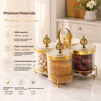 Ensemble de 4 boîtes hermétiques en PVC de luxe léger de 500 ml avec support en acier au carbone, pots de rangement anti-humidité pour produits secs, thé, cuisine domestique