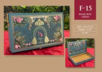 Traditionelles Design Pyramidenförmige Religiöse Umweltfreundliche Harz-Aufbewahrungsbox 18,375x11,75x3,25 Zoll Handgefertigt mit Satin-Futter Liebe zur Musik