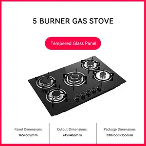 Estufa de Gas de Cinco Quemadores Saba, de Acero Inoxidable, para Gas Licuado, Electrodoméstico de Cocina Integrado para el Hogar - Product Image 6