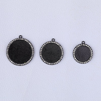 Pendentif Quantum en Zamak avec Pierre Précieuse, Style Mode Chinois, pour Couple, avec Breloque Plateau à Sertir, pour Souvenir