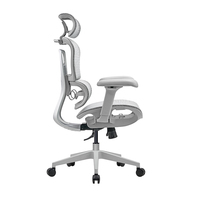 Chaise de bureau ergonomique à dossier haut en maille pivotante avec roulettes et support lombaire pour le bureau à domicile