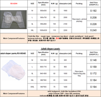 Einweg-Windeln für Erwachsene mit japanischem Baby-Print, aus Vliesstoff, mit Klebestreifen, 3D-Auslaufschutzkanal, trockene Oberfläche, hohe Saugfähigkeit