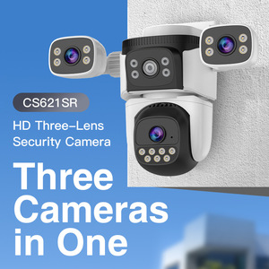 Caméra de sécurité extérieure 8MP 4K PTZ quatre objectifs HD enregistrement vidéo 24 heures WiFi/4G capteur CMOS à énergie solaire carte mémoire CCTV - Product Image 6