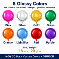 Ensemble de ballons ronds en feuille métallisée brillante et colorée de 18 pouces pour anniversaires, mariages, baby showers, ballons personnalisés avec logo
