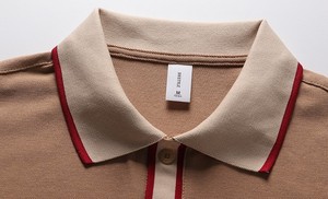 Polo de manga corta para hombre, de piqué, 240GSM, suave, con cuello ribeteado, estilo académico <span class=keywords><strong>japon</strong></span>és minimalista, corte relajado, para marca de ropa personalizada - Product Image 3
