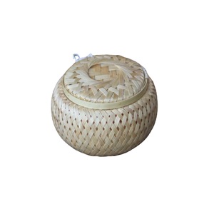 Bamboo Woven Storage Box Round Handmade Craft Gift For Tea Or Small Items - Product Image 5