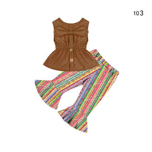 Conjuntos de Ropa de Verano sin Mangas a la Moda para Niñas, Conjunto de 2 Piezas para Niñas de 1 Año, Conjuntos de Ropa Infantil de Boutique al por Mayor - Product Image 2