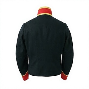 Men's Napoleonic Historical Uniform Coat Black <b>Red</b> Corded Button Front Winter Costume Tunic <b>Jacket</b> - Product Image 6