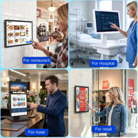 Écran tactile de comptoir 21,5 pouces, moniteur LCD USB Mini PD Type-C, compatible avec les systèmes Windows et Android pour l'enregistrement en libre-service dans les hôtels