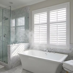 Volets en PVC blancs, fabrication chinoise directe, volets intérieurs en vinyle, volets en bois sur mesure pour fenêtres de salle de bain - Product Image 6