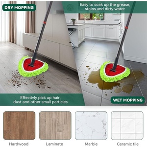 Serpillère à tête rotative en microfibre personnalisée OEM avec <span class=keywords><strong>manche</strong></span> télescopique réglable de rechange - Product Image 3