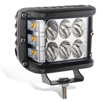 Barre lumineuse de travail LED 4 pouces Cube Side Shooter Blanc Rouge Bleu Jaune Ambre Spot Flood Driving Strobe Flash Lamp Fog Pod Light