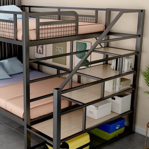 Cama Litera Metálica Moderna Nórdica con Almacenamiento, Cama de Hierro para Apartamento o Dormitorio, Ahorro de Espacio - Product Image 4