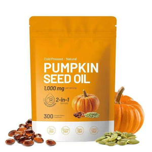 Cápsulas de Aceite de Semilla de Calabaza Prensado en Frío Gentian OEM, Favorece la Salud de la Próstata, el Crecimiento del Cabello y la Salud del Tracto Urinario - Product Image 1