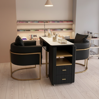 Table de manucure de luxe pour salon, poste de travail avec collecteur de poussière, table de beauté pour spa et manucuriste