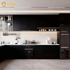 Mobile da Cucina in Legno Piatto, Ante in Truciolato Senza Vernice, Pannello in Fibra <span class=keywords><strong>a</strong></span> Media Densità Verniciato, Combinazione Standard Gratuita ad Angolo - Product Image 2