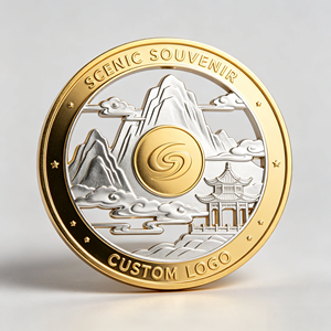 Custom Embossed Bi-color Metal Competition Medal <b>Copper</b> Gold Silver Plating Temple Prayer <b>Coin</b> Anniversary Souvenir - Product Image 2