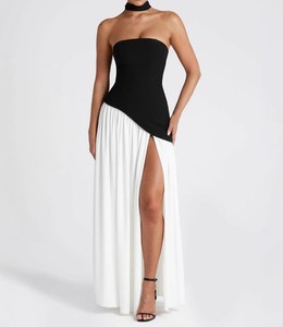 2026 primavera estate Sexy abito lungo <span class=keywords><strong>senza</strong></span> <span class=keywords><strong>spalline</strong></span> Top Slim Fit Maxi abito a fascia in Chiffon Patchwork con cinturino Modulare - Product Image 2