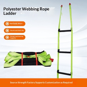 Échelle en corde souple en polyester personnalisable multi-longueurs pour la lutte contre l'incendie, usage domestique, travaux aériens en extérieur, <span class=keywords><strong>ruban</strong></span> d'escalade robuste - Product Image 4