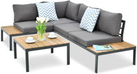 Canapé d'angle modulaire d'extérieur au prix d'usine, ensemble de canapés sectionnels avec table pour patio, jardin, salon, hôtel, ensemble de meubles de patio