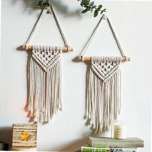 Tapis mural suspendu en jute, style bohème indien, pour décoration murale, porte-fruits, avec motif floral et pour l'art du mousseau. - Product Image 2