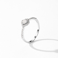Bagues en moissanite Ailmay D Color rondes de 0,3 carat en argent sterling 925 pour femmes, bague de fiançailles, bijoux de mariage