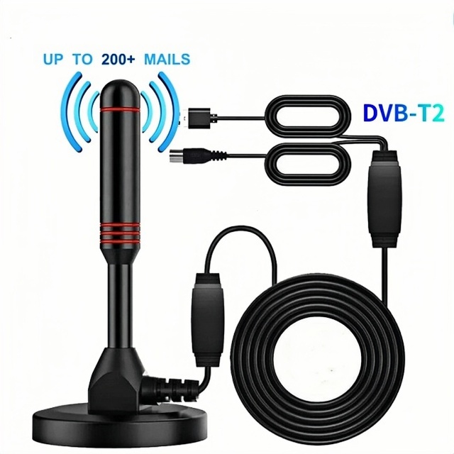 Best-Selling Digital TV Antenna Long Range Indoor&Outdoor Magnetic Base Portable HD TV Antenna Digital HD Aerial with Amplifiers