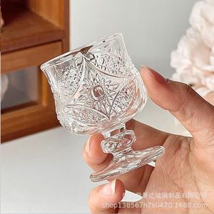 Bicchieri da Vino in Vetro Intagliato di Lusso Stile Retrò Europeo, Bicchierini Ecologici per Ristoranti e Hotel - Product Image 3
