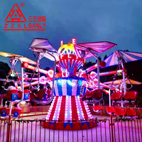 Manège volant double place avec auvent coloré pour parcs d'attractions et divertissement familial