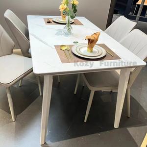 Table à manger et table d'écriture moderne en marbre <span class=keywords><strong>KOZ</strong></span> pour hôtel, atelier, usage domestique - Product Image 6