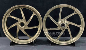 Roues de moto forgées sur mesure XINLAI en or champagne à rayons ouverts, 17 pouces, jantes de moto forgées sur mesure pour Ducati Hypermotard - Product Image 4