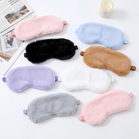 Masque de sommeil personnalisé en polyester tissé, couleur unie, mignon, pour femmes et enfants, pour la sieste, les voyages, soulage la fatigue, soin des yeux, santé
