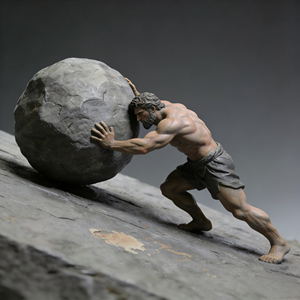 OEM ODM, taille et couleur personnalisées, emballage gratuit, conception personnalisée, fait main, peint à la main, Sisyphus Eternal Boulder, finition en résine froide moulée, finition bronze - Product Image 6