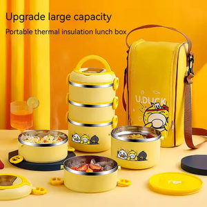 Modern <b>Small</b> Yellow Duck Copper Multi-layer Office Workers Lunch Box Students Large Capacity Insulated Lunch Box - Product Image 2