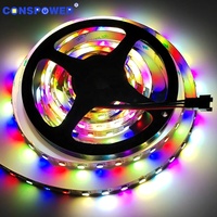 72 LEDS/m SK6812 5050 RGBW Ra90 Numérique 4 EN 1 Bande 5V 12mmPCB Couleur Bande Adressable RGBW Led Bande Fabricant