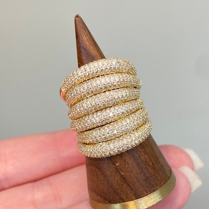 Aazuo – bijoux Vintage en or jaune massif 18 carats, bagues en diamants naturels à taille brillante, 0,50 ct, bague à lignes tendance, cadeau pour femme - Product Image 2