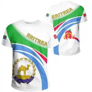 1 MOQ New Arrival Eritrea Flag Customize Logo/name Clothing Tee Fabric Polyester Eritrea Fashion Clothes Mens Tee-shirt