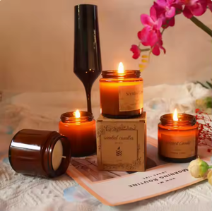 Bougies d'aromathérapie personnalisées contenant en verre de cire de soja naturelle coffrets de cadeaux d'anniversaire de mariage - Product Image 5