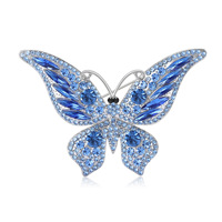 Broche Papillon Antique en Alliage avec Strass, Multifonctionnelle, Fermoir de Broche Vintage, Cadeau de Luxe Tendance pour Femme, Vente en Gros