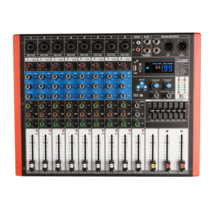 NGVM MIX-8 มิกเซอร์เสียงโลหะ 8 ช่องระดับมืออาชีพ 8 อินพุตไมค์ 3 แบนด์ EQ 2 แบนด์เอาท์พุต AUX USB บลูทูธดีเลย์ - Product Image 1