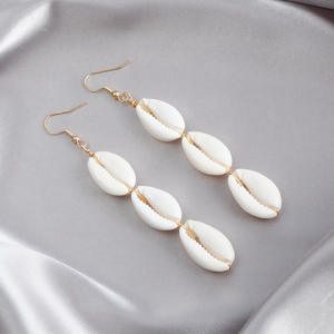 Accessories Summer Beach Vacation Style Natural White Shell <b>Earrings</b> High-End Feel Simple Trendy <b>Hooks</b> Ear Jewelry - Product Image 4