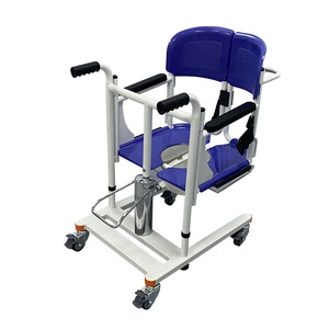 Carrito de Transferencia Multifuncional para Personas Mayores, Silla de Baño Hidráulica para Pacientes Paralizados, Metálica Azul con Ruedas - Product Image 2