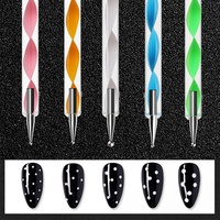Lot de 5 stylos à points pour nail art, outils professionnels de manucure et de dessin pour débutants et fournitures de salon