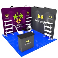 Stand d'exposition modulaire personnalisable Jeroshow JR-3x3 avec cadre en aluminium, double niveau, design cube 3x3m